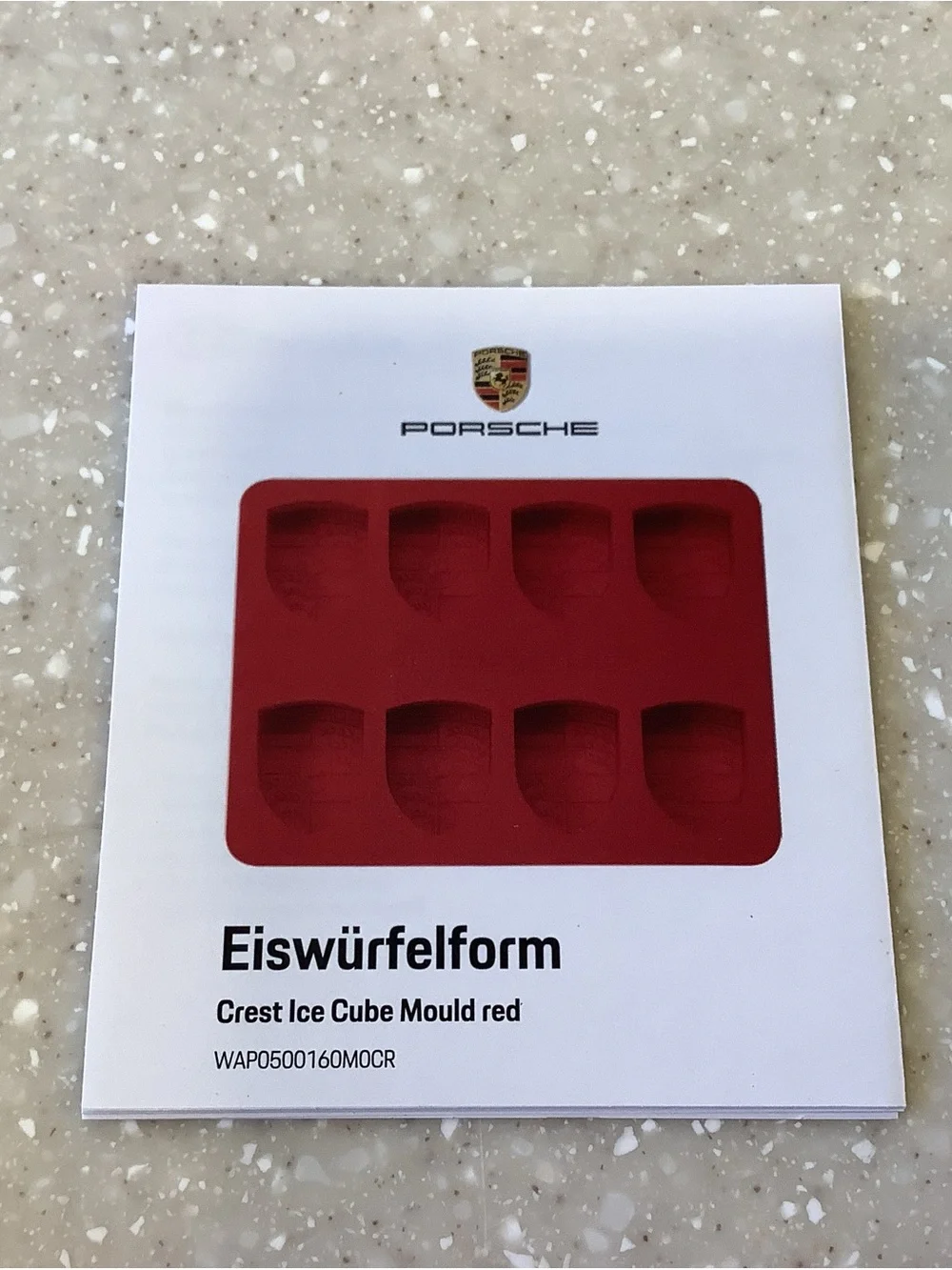 Porsche Design Red Silicone Mold Shield Ice Cube Tray Candy Chocolate Cake NEW